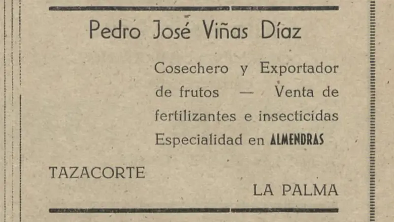 Publicidad La Palma, 1952